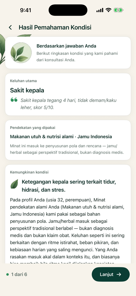 Hasil kepala
